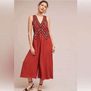 Anthropologie Desert Embroidered Jumpsuit size 8 Original $148
